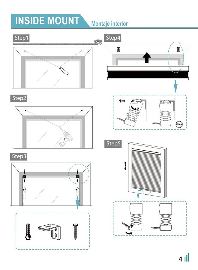 MYshade Cordless 1" Cellular Shades Accessories Mounting Brackets Window Shades Replacement Fittings Window Treatment Repair Kit - Image 4